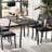 5-Piece Dining Set, Dining Table Set for 4, Table & Chair Set for Home, Apartment w/ 4 Chairs, Padded Seats & Backrests, Metal Frame, Space-Saving Design, Smooth Easy-to-Clean Surface-53484290-53484296