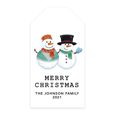 Étiquettes personnalisées personnalisées «Merry Christmas Snowmans» personnalisées