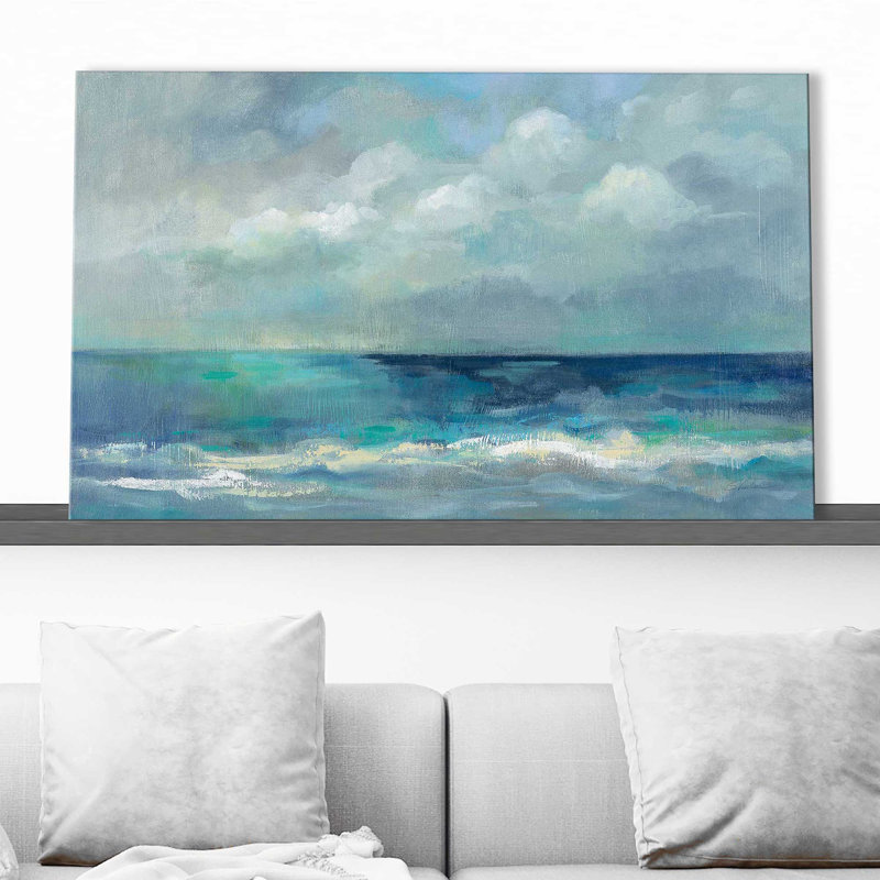 Nuage et mer - Peinture, Toile tendue, H 36 po x l 60 po x P 1,5 po