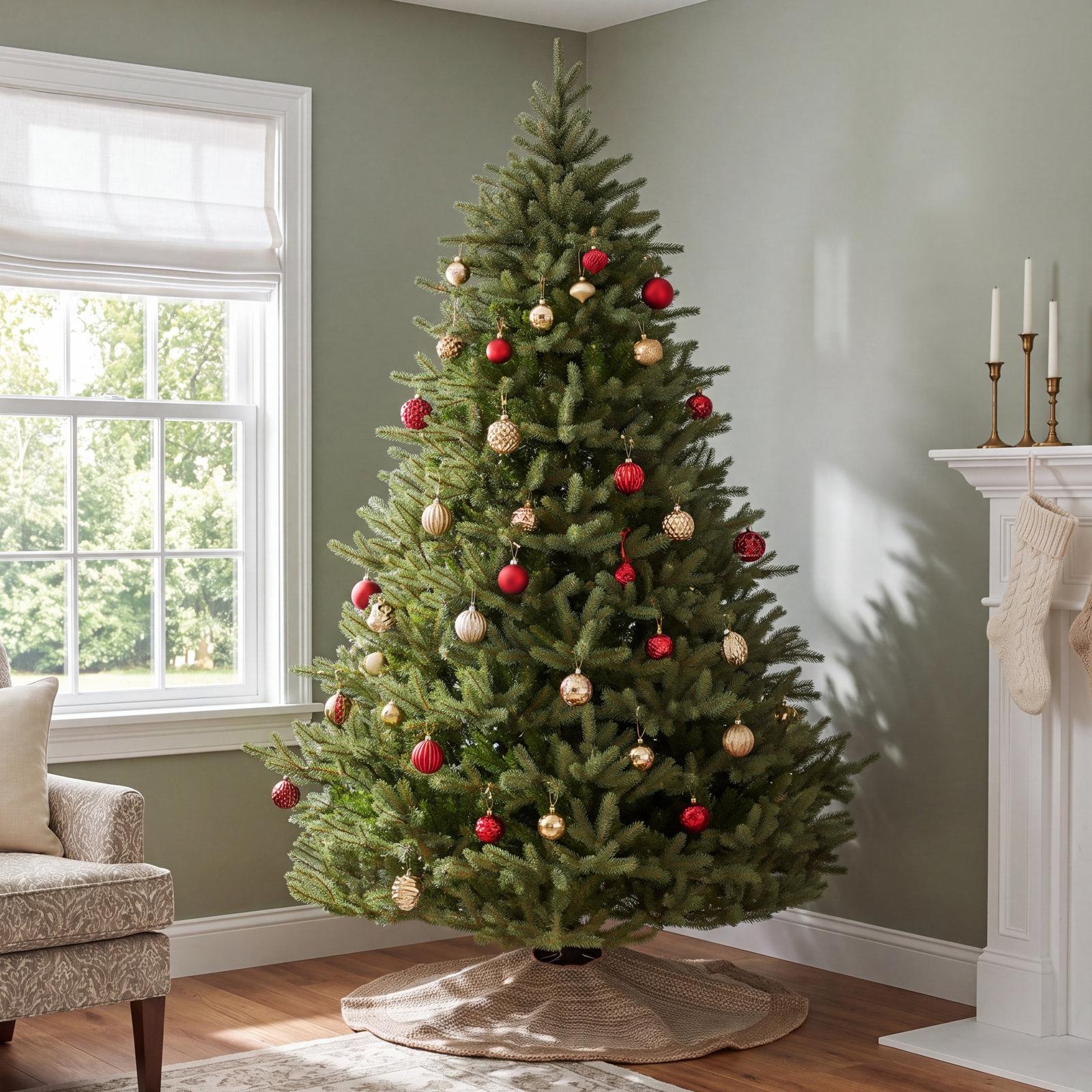 Flocked Spruce Christmas Tree, 6.5'