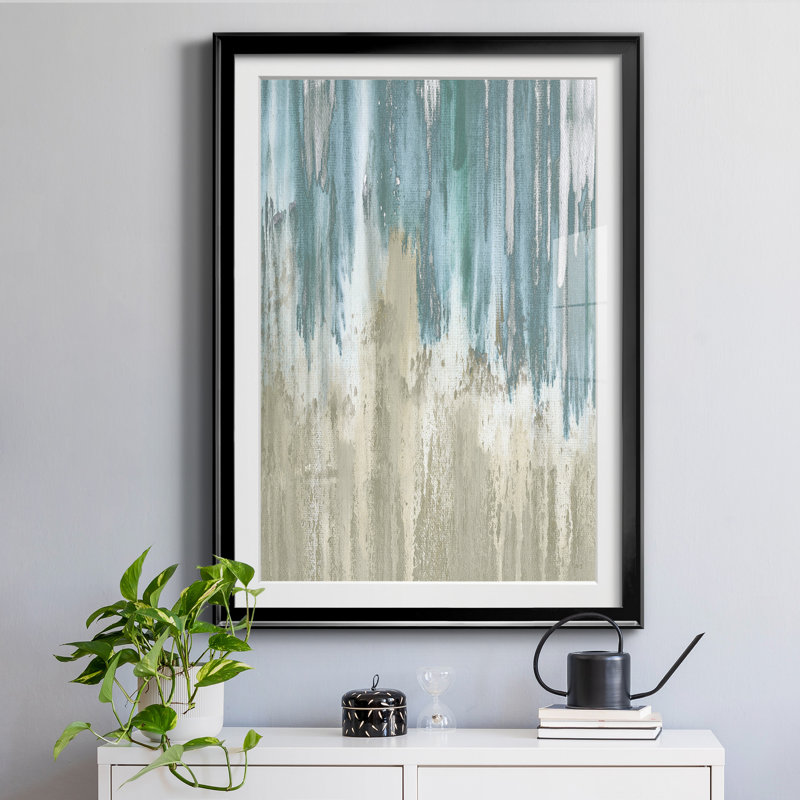 «Like a Waterfall I» par Susan Jill - reproduction de cadre photo, H 30,5 po x l 42,5 po x P 1,5 po, Cadre noir