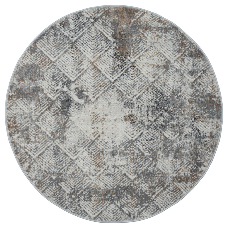 Hazel cream Rug, Round 120cm