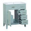 Ensemble de meuble-lavabo avec lavabo 30 po, armoire de salle de bain verte avec tiroirs, structure solide et panneau de fibres à densité moyenne-1101105154