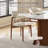 70.8" Oval Sintered Stone Dining Table Set With 6 Fabric Upholstered Dining Chairs