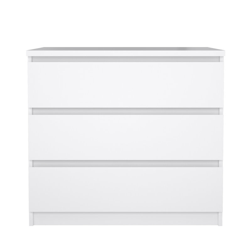 Jada 3 Drawer 30.31" W Dresser, White High Gloss