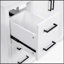 Meuble-lavabo moderne avec lavabo en céramique et rangement spacieux pour une salle de bain élégante