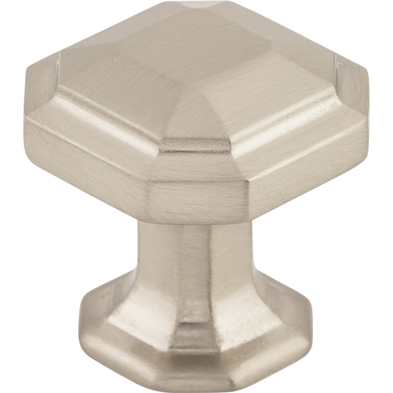 Emerald Round Cabinet Knob, Brushed Satin Nickel