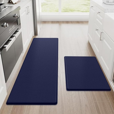 Tapis de cuisine, tapis de cuisine 2 pièces, tapis de cuisine rembourrés anti-fatigue pour plancher, tapis de bureau antidérapant, tapis de cuisine imperméable pour cuisine, plancher, bureau, 17,3 po x 30 po + 17,3 po x 47 po