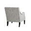 Fauteuil inclinable moderne à boutons, gris, support en bois massif, pieds gris rembourrés en mousse confort, assise haute, style transitionnel