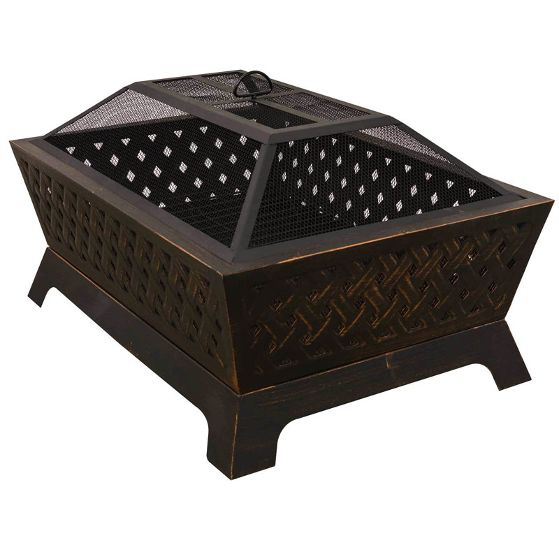 Bulle Rectangle Steel Wood Burning Fire Pit