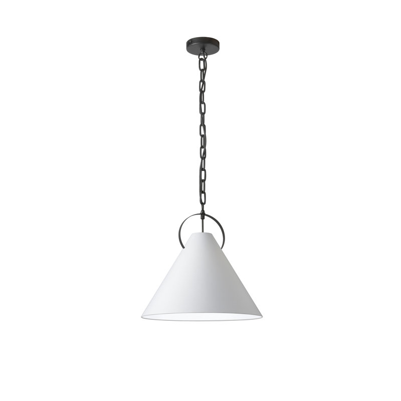 Luminaire suspendu incandescent 1 lumière Princeton, Blanc, Noir mat
