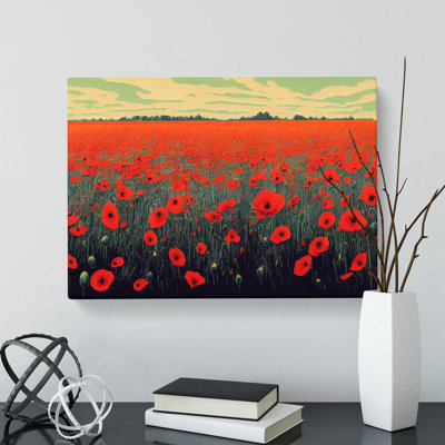Striking Poppies Flowers - Wrapped Canvas