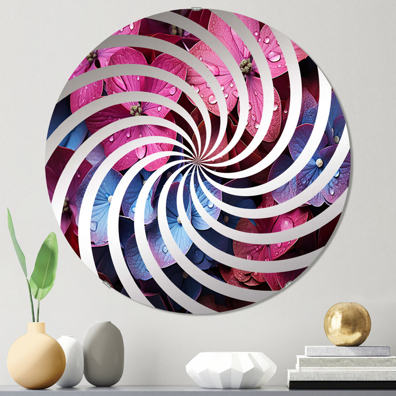 Miroir décoratif Vortex Harmon II - Neon, 23,6 po x 23,6 po