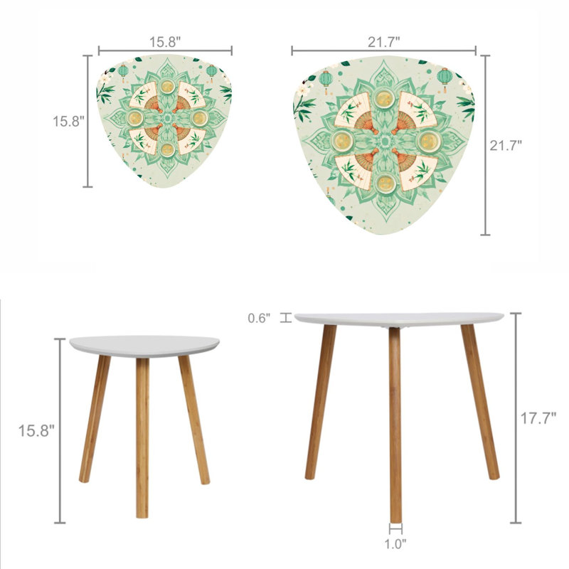 Ensemble de 2 tables basses gigognes Triangle