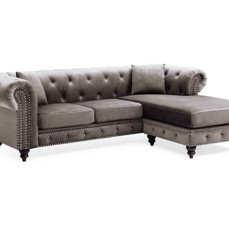 Velours 36,97 po, Velours gris foncé