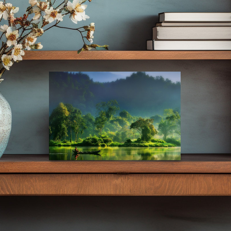 Painting of Nature Peaceful Serene Tranquil Forest Landscape Wall Art Print 1 Piece Wrapped Canvas Wall Art