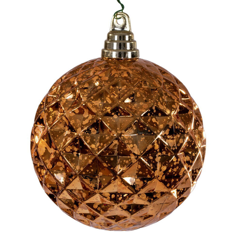 L'ornement en diamant Holiday Aisle® 4,75 po. Il comprend 4 pièces par sac., Orange brûlé
