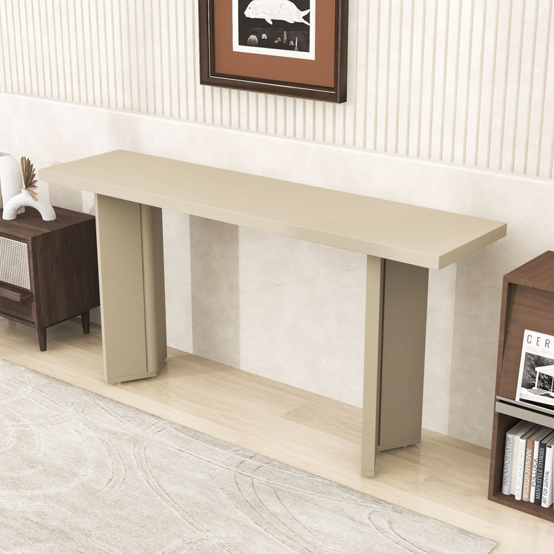 Stylish & Durable Console Table – Functional Geometric Structure, Beige
