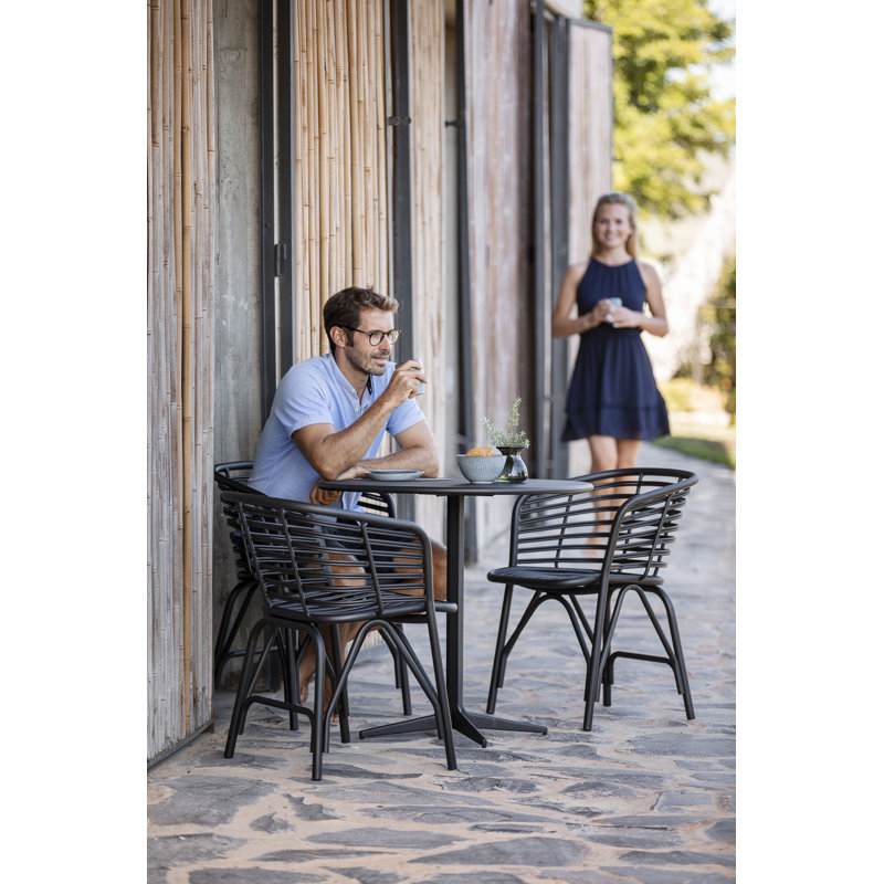 Drop Outdoor Round Coffee Table, Lava Gray, Lava Gray, 31.5" W x 31.5" L x 29.6" H