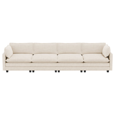 Corduroy Square Arm Rectangle Sofa For Living