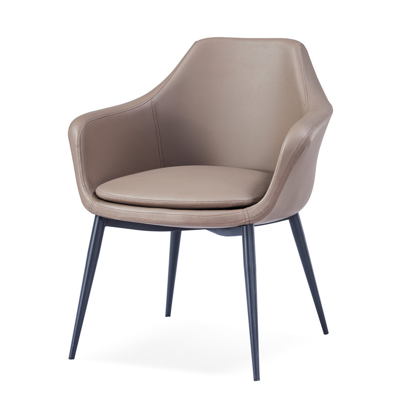 Teegan 19'' H Upholstered Metal Armchair, Taupe, Black
