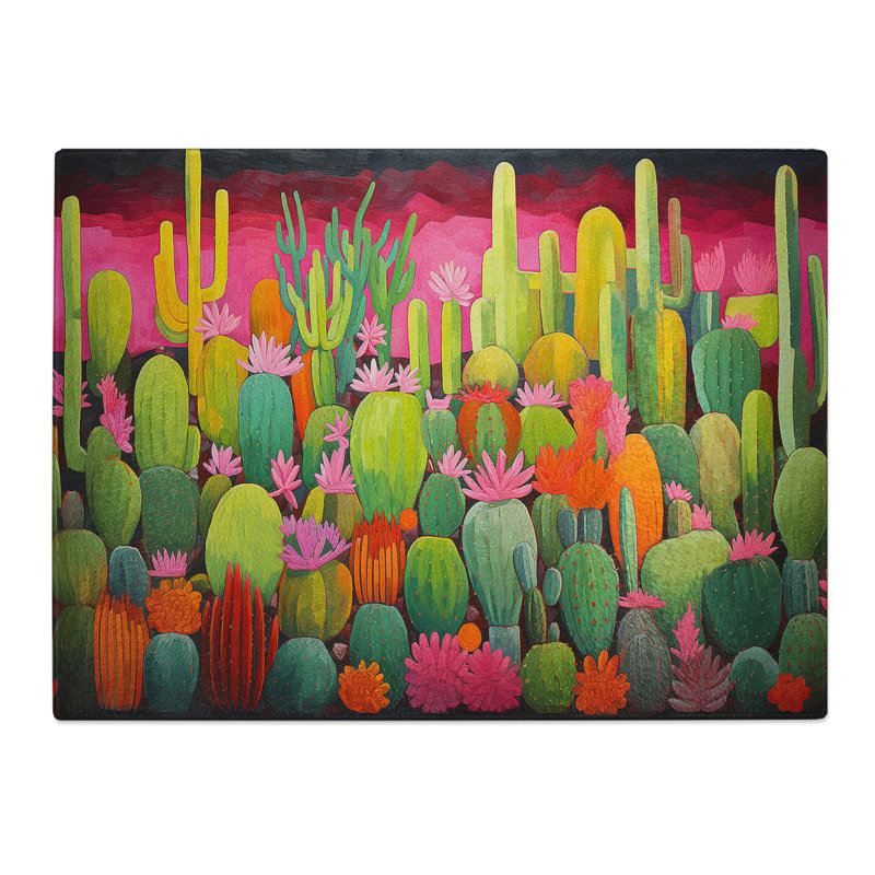 Cactus Abstract  Glass Chopping Board
