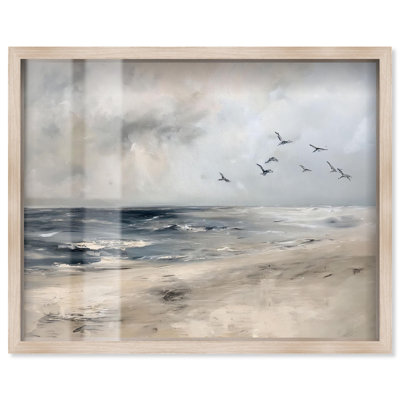 Sea Sky Flyer Shadowbox Print Vintage Art by Art Remedy