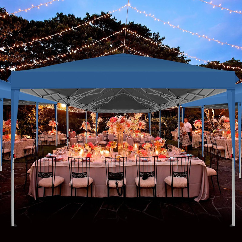 10x30 Pop Up Canopy Tent with Removable Sidewalls, Blue