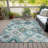 Machine Washable Indoor/Outdoor Xhevrie Teal Rug-112127716