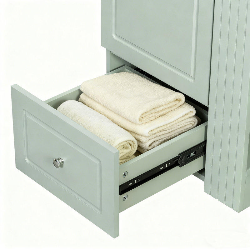 Ensemble de meuble-lavabo simple 20 po avec lavabo en céramique, Vert