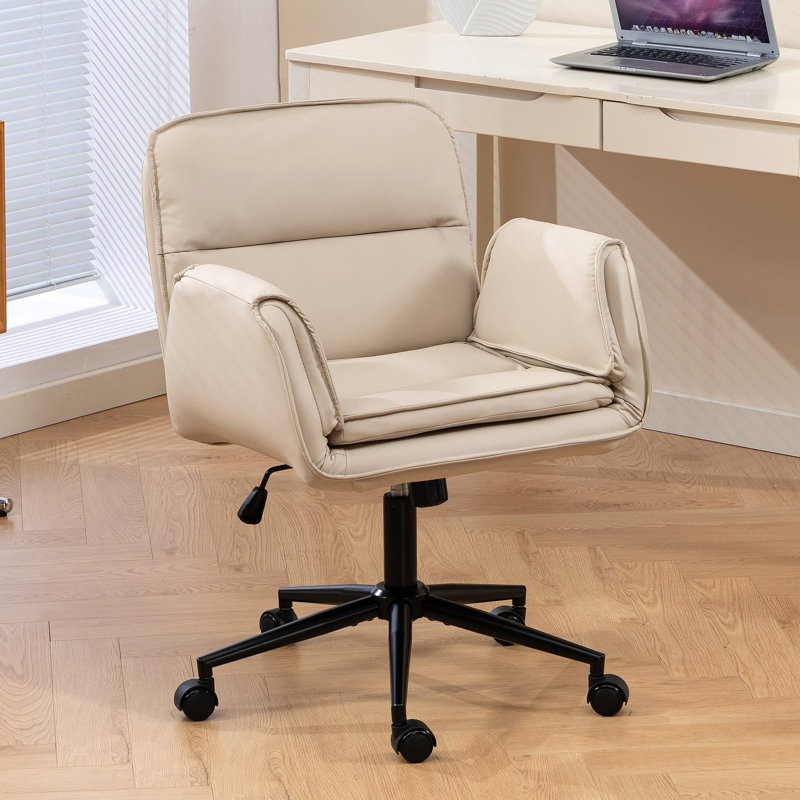 Chaise de bureau Criss Cross avec accoudoirs et roues réglables à 5 vitesses, chaise de bureau pivotante ergonomique à dossier épaissi pour bureau à domicile, meuble-lavabo, chambre à coucher et salon