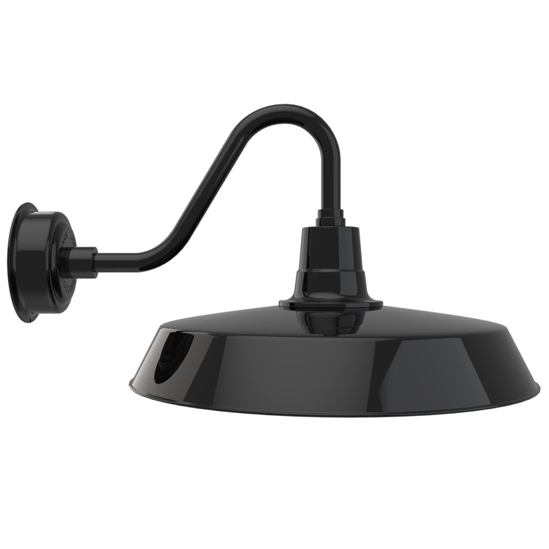 Luminaire de grange d'extérieur à DEL Haleigh, H 15 po x l 22 po x p 27 po, Noir