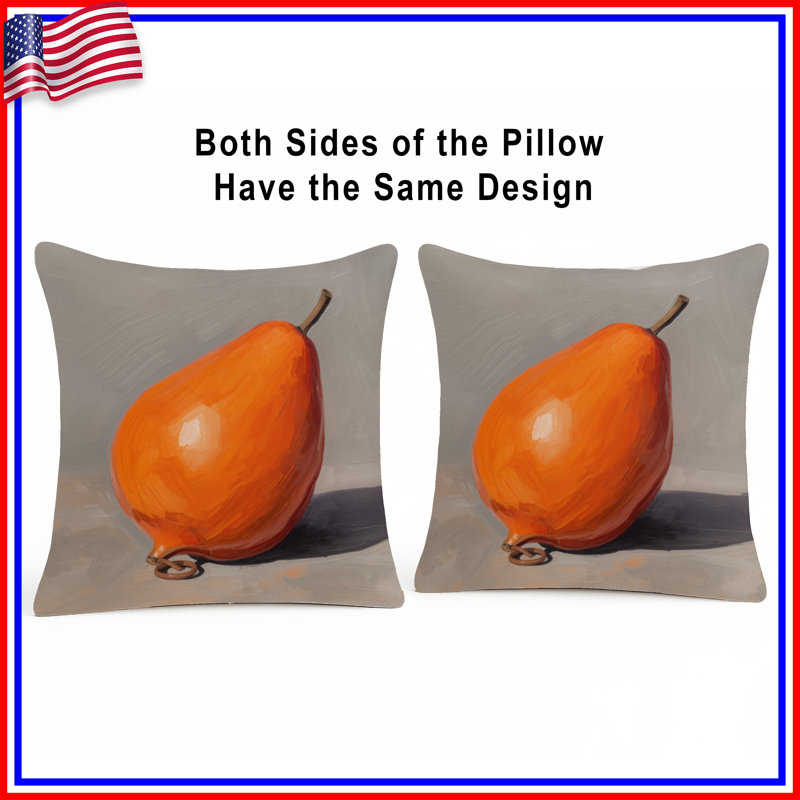 Coussins décoratifs en forme de poire orange, 20 po x 20 po