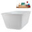 60" Streamline Soaking Glossy White Freestanding Tub and Tray With Internal Drain-108298611