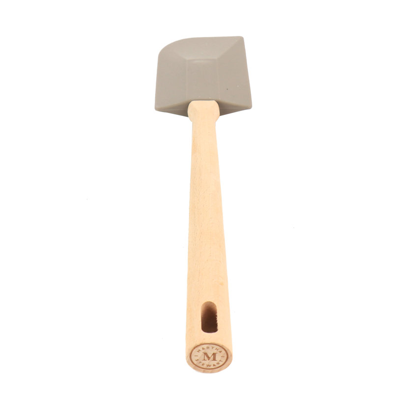 Beech Wood Spatula with Gray Silicone Head, 13.5in