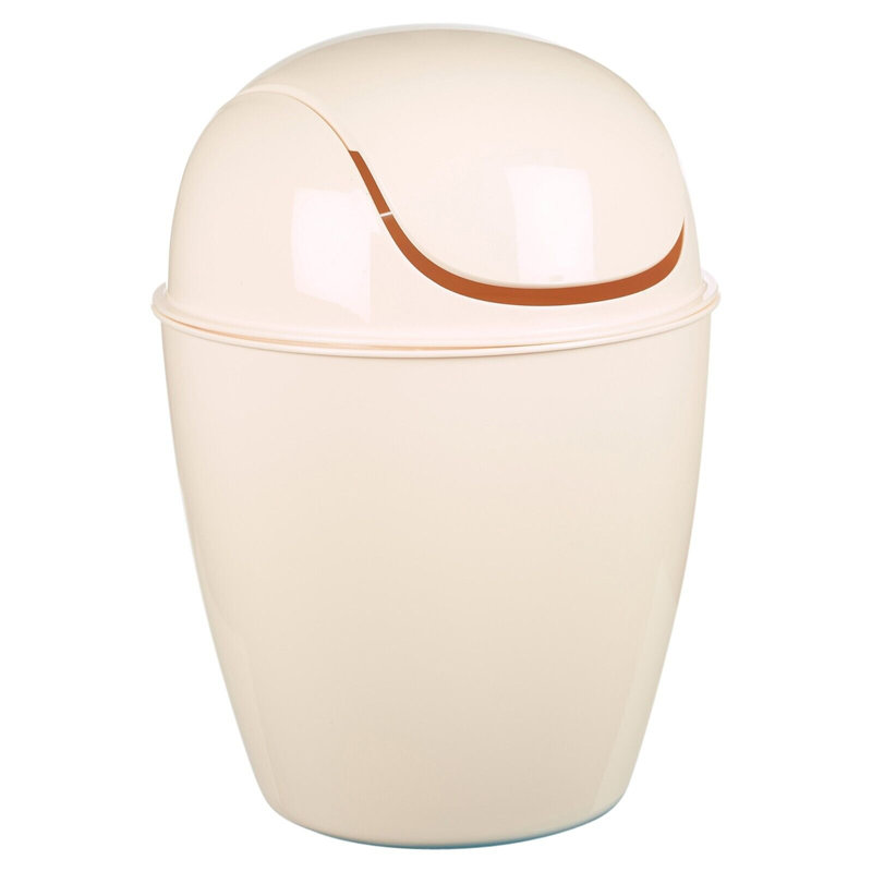Octayvia Plastic Swing Top Kitchen Trash Can - 1.32L, Off White, 1.32L