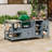 75.4" Outdoor Kitchen Island with Sink, Solid Wood Outdoor Grill Cart for XL Green Egg Grills, Rolling Outdoor Bar Cart with Stainless Steel Top, for Pizza Prep & BBQ, Grey Blue-2031028234