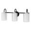Luminaire de salle de bain moderne à 3 lumières avec abat-jour en verre double couche Bauman