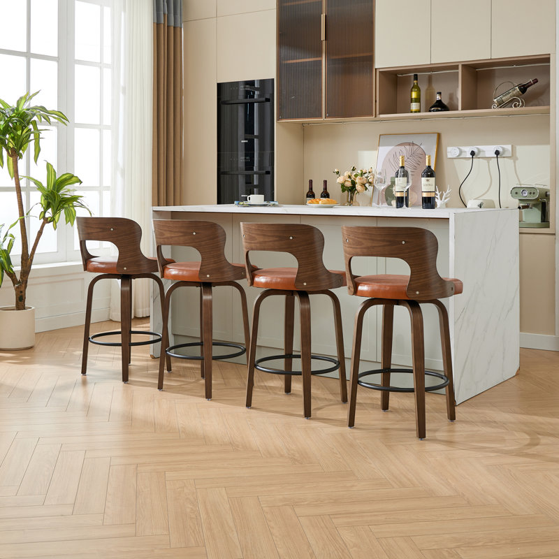 Tabourets de bar et de comptoir pivotants, Brun