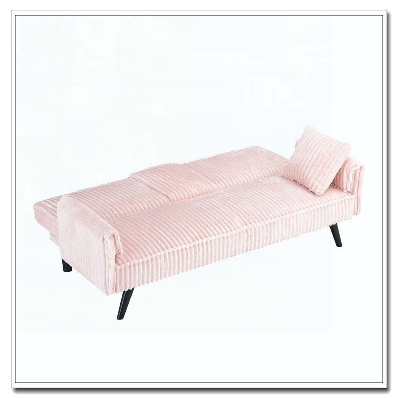Canapé en velours côtelé de style minimaliste, Rose