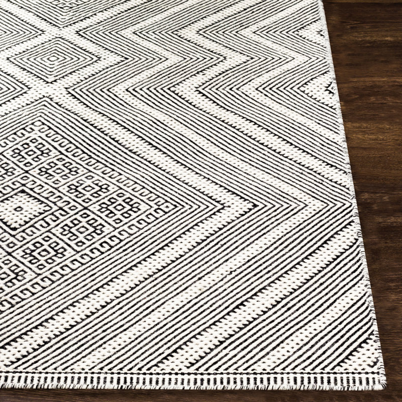 Acsa Wool Geometric Indoor Rug, Rectangle 2' x 3'