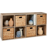 8-Cube Bookshelf, 13.5In Display Storage System, Organizer W/ Removable Back Panels - Sage