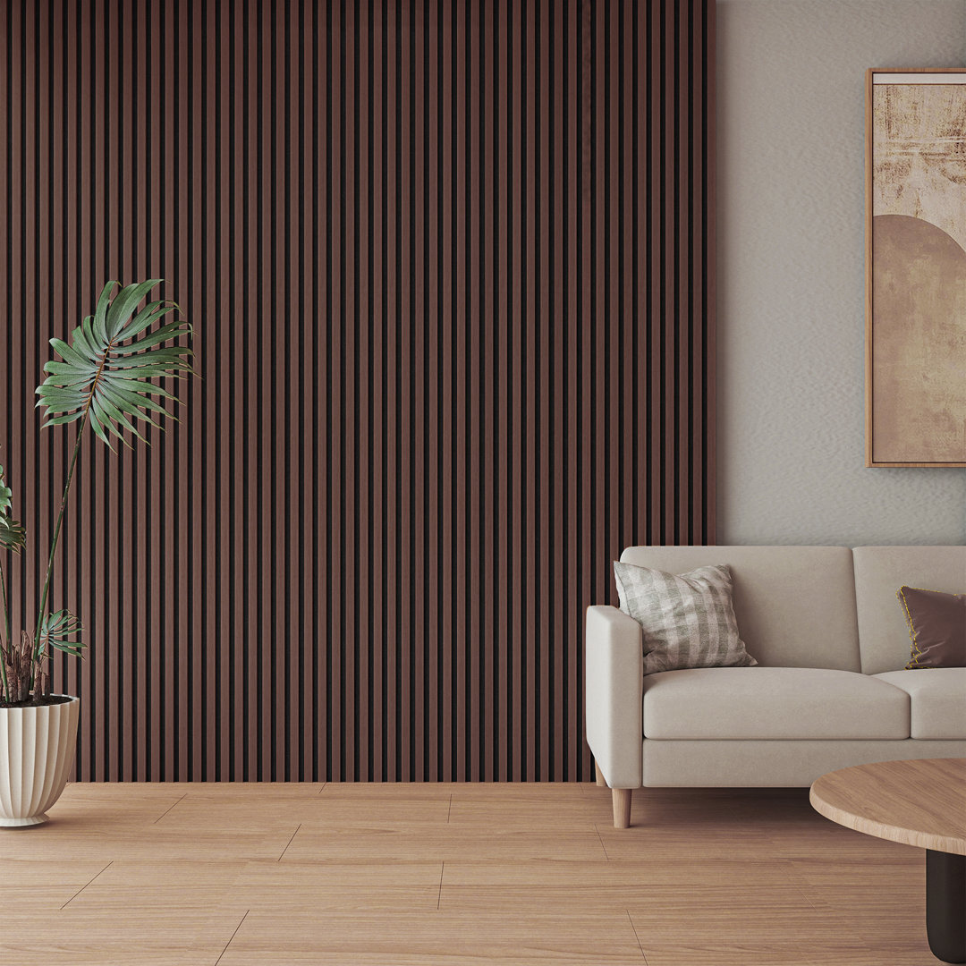 4Pcs 94.5'' L x 7.9'' W Acoustic Wood Wall Paneling,3D Decorative Soundproof Slat Panels for Wall and Ceiling(20.73 sq.ft./Case) Art3d 