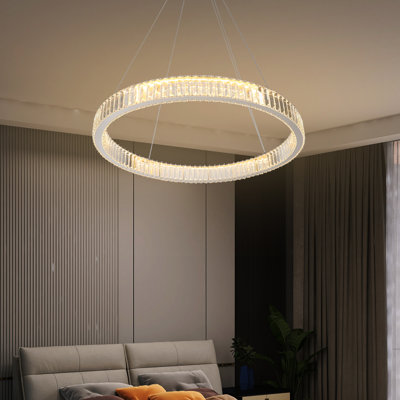 Luminaire suspendu en cristal 31,5 po Birju