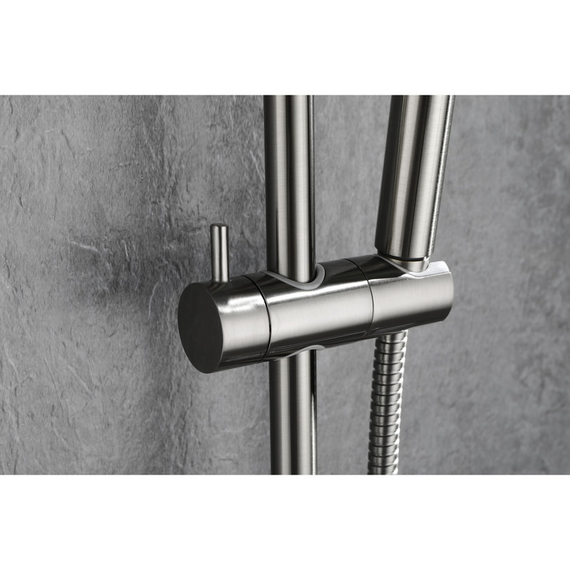 Height Adjustable Handheld Shower With 28 - Inch Slide Bar And 59 Hose, Brushed Nickel Stainless Steel, Robust Structure, Different Spray Patterns For All Purposes Hose Bar, Flexible Option, Finish,