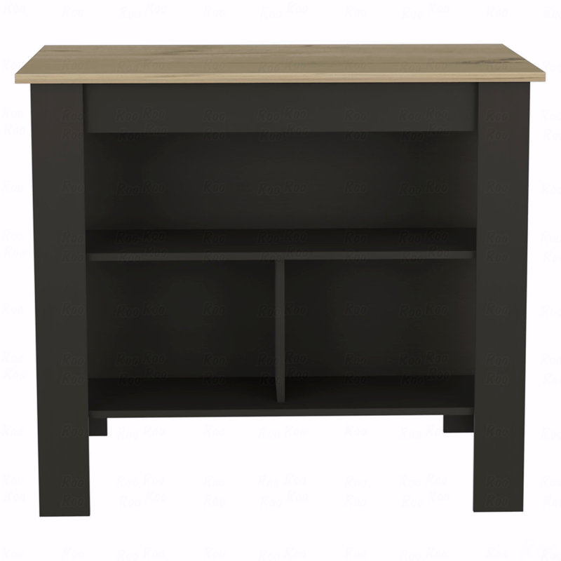 Kitchen Island, Four Legs, Three Shelves