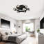 25.8-Inch Industrial Ceiling Fan with 5 ABS Blades, Remote Control, Flush Mount, Matte Black