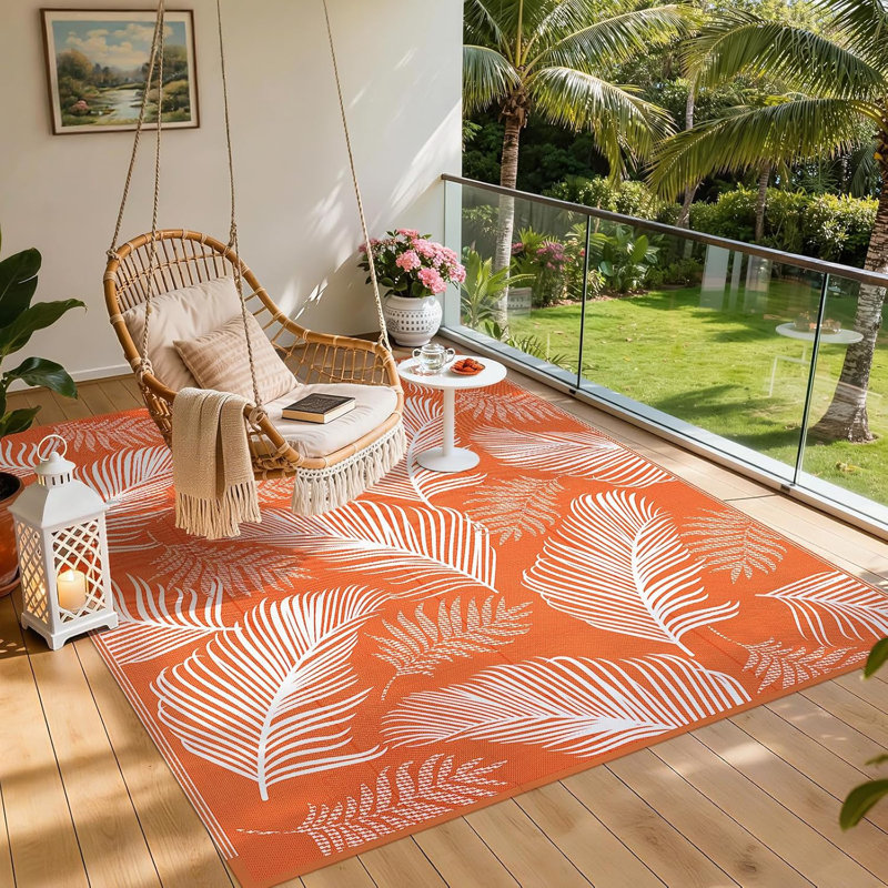 Tapis d'extérieur, Orange, Rectangle 9 pi x 12 pi
