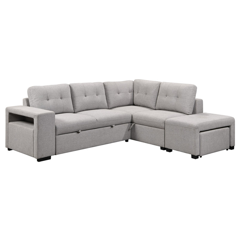 Canapé-lit modulaire en coin avec rangement caché et repose-pieds Marlow
