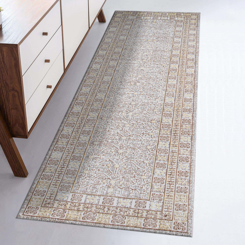 Tapis gris Valeria, Tapis de couloir 2 pi 7 po x 8 pi